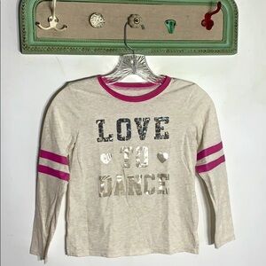 Children’s place love to dance long sleeve T-shirt girls medium grey pink